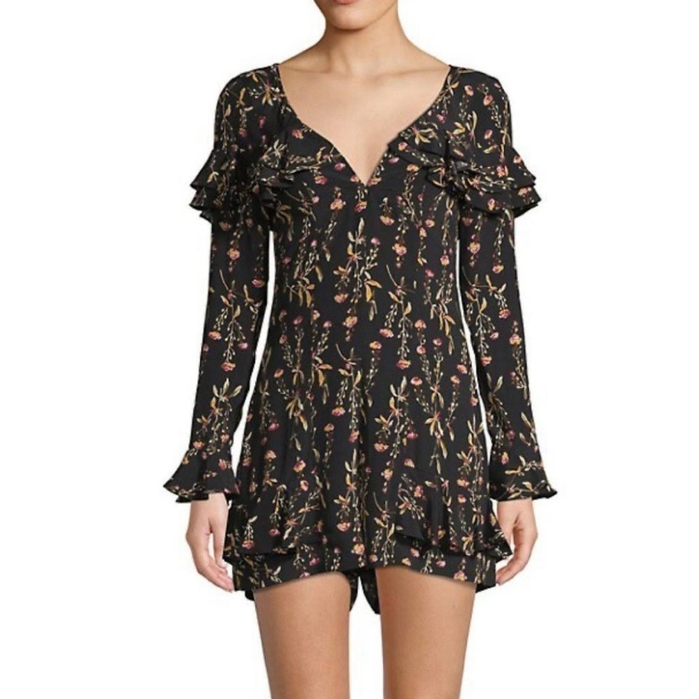 REVOLVE LIKELY • NWT Amira Floral Ruffles Long Sleeve Romper - Picture 2 of 10